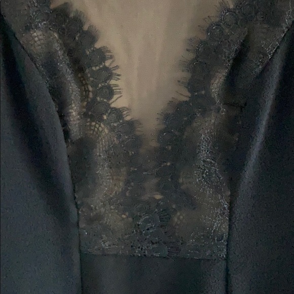 Black David Meister Cocktail Dress w/ Lace Details - Picture 5 of 12